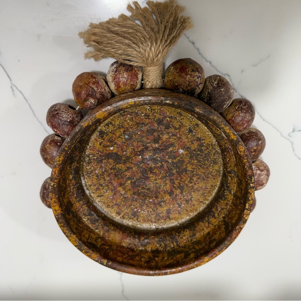 Rustic Brown Decorative Bowl with Tassel - Picture 2 of 8